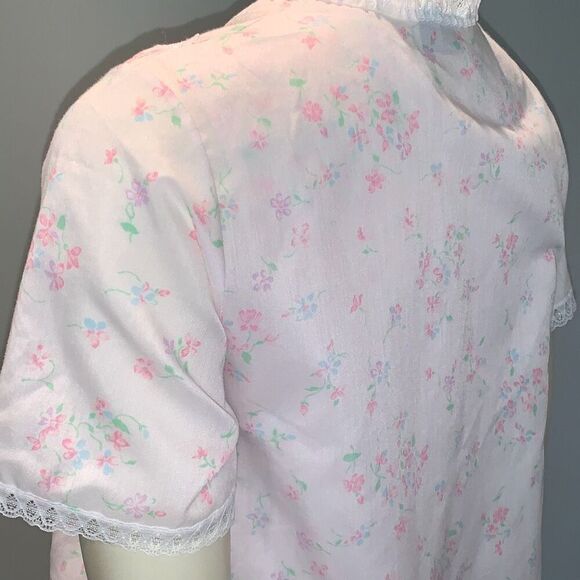 Vintage RIKKI New York Two Piece Cotton Robe and Nightgown Set Size Small - Picture 7 of 12